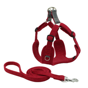 Kingtale hewan peliharaan kecil kucing anjing Bling berlian imitasi <span class=keywords><strong>Harness</strong></span> dan Set tali busur anak perempuan Ultra lembut kulit Suede disesuaikan tidak ada tarik - Product Image 6