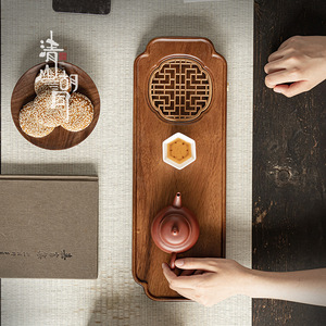 Chinese Style Walnut Wood <b>Tea</b> <b>Tray</b> With Drainage For Kung Fu <b>Tea</b> Set Small Household Use - Product Image 4