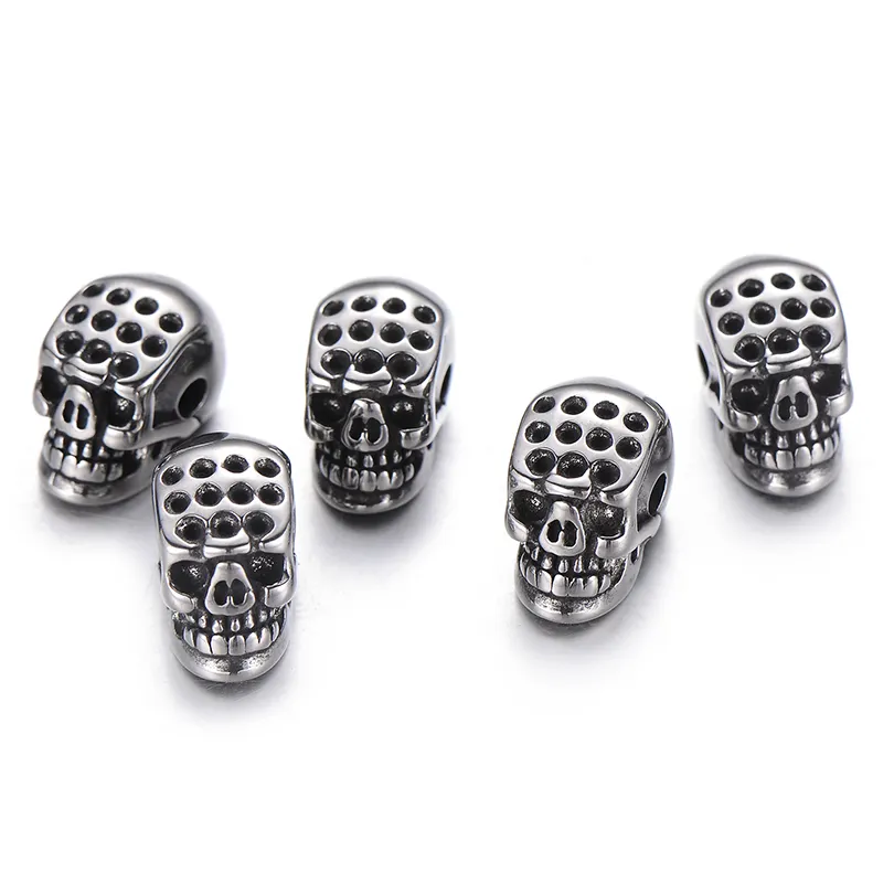 Spacers Costume Charms for Jewelry Making Punk Spot Vintage Skull Beads DIY Stainless Steel Bead for Men Bracelet