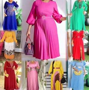 Robe florale imprimée à manches longues <span class=keywords><strong>et</strong></span> <span class=keywords><strong>taille</strong></span> haute, nouvelle collection, prix de gros, vêtements africains pour femmes, grandes tailles - Product Image 2