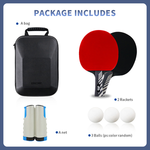 Bán buôn Chất lượng cao 2 <span class=keywords><strong>ping</strong></span> <span class=keywords><strong>pong</strong></span> mái chèo 3 quả bóng 1 Net bóng bàn đặt túi cứng để bán - Product Image 4