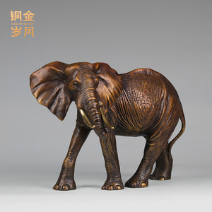 Copper Art Workshop All Copper African <b>Elephant</b> Ornament Brass Animal Decor Living Room Display Shelf - Product Image 4