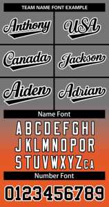 Camiseta de Softbol Personalizada con Degradado Gris, Naranja, Negro y Blanco, Auténtica y de Moda, con Dos Botones - Product Image 3