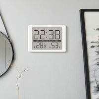 Indicador de confort de aire interior de diseño moderno, reloj despertador LCD, termómetro Digital colgante, higrómetro con soporte, pantalla de fecha y hora