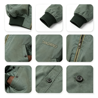 Blouson Bomber MA1 Homme Hiver Personnalisé avec Logo OEM, Tissu Polyester, Broderie Logo Avant, Col Montant, Vente en Gros OEM, Faible MOQ