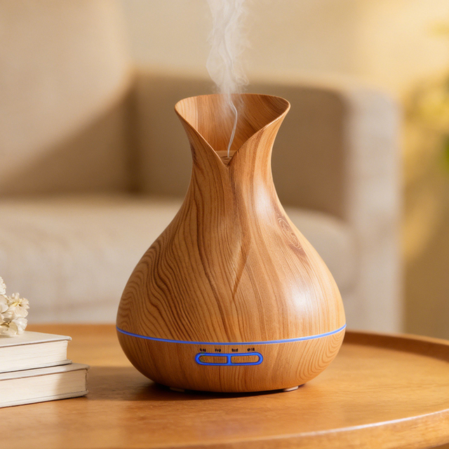 OEM USB Aroma Diffuser Essential Oil Quiet Ultrasonic Humidifier LED Lighting Timer Remote Hotel Home Use Waterless Portable