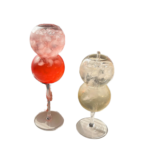 470ml Tige Double Bulle Logo Personnalisé Gobelets Verre À Vin Rond Verre À Boire Tasses <span class=keywords><strong>Gourde</strong></span> Forme Coupe Cocktail <span class=keywords><strong>Gobelet</strong></span> En Verre - Product Image 3