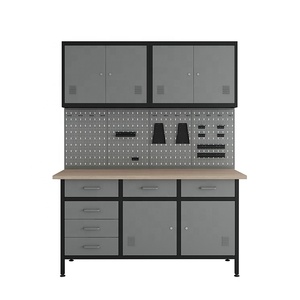 Steelite Factory Industrial Large <strong>Metal</strong> Garage Workbench with Combination <strong>Tool</strong> Cabinet for Workshops - Product Image 1