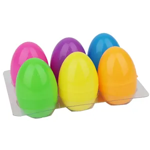 6ct Plastic Colorful Bright Egg shaped LED light Easter basket stuffers light up toys LED eggs