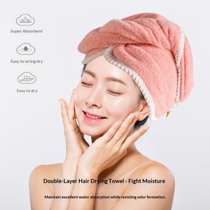 <span class=keywords><strong>JENNIFER</strong></span> Bonnet de séchage rapide pour cheveux pour femme, super absorbant, serviette de bain, turban épaissi double couche, vente en gros - Product Image 3