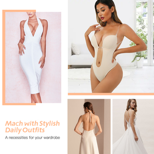 Vente en gros de <span class=keywords><strong>body</strong></span> string <span class=keywords><strong>plongeant</strong></span> en U sans couture pour femmes avec contrôle du ventre et caractéristiques d'amincissement de la taille - Product Image 4