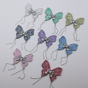 Decoraciones de Borlas con Pedrería de Mariposa Hz, Cadena de Diamantes, Accesorios para Teléfonos Móviles, Adornos para Ropa y Tocados - Product Image 1