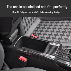 Pour Audi A3 8V 2013-2020, garnitures décoratives intérieures en fibre <span class=keywords><strong>de</strong></span> carbone, collier <span class=keywords><strong>de</strong></span> <span class=keywords><strong>levier</strong></span> <span class=keywords><strong>de</strong></span> vitesses, console, tableau <span class=keywords><strong>de</strong></span> bord, accoudoir, housse, <span class=keywords><strong>coque</strong></span> - Product Image 2