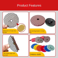 Pièces de meulage diamantées pour pierre de sol marbre granit et carreaux de céramique tampons de polissage secs pour la coupe et rectifieuse d'angle