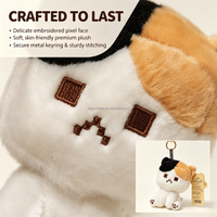 Promo! Gantungan Kunci Boneka Kucing Lucu Empuk Anti Stres dengan Wajah Pixel Bordir, Mainan Boneka Kucing untuk Hadiah Promosi Remaja