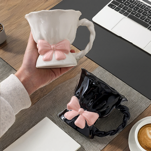 세라믹 보우 컵 오후 차 컵 세트 현대 귀여운 소녀 성격 뼈 중국 머그 250ml 사무실 커피 아침 식사 여자의 - Product Image 2