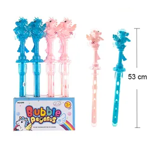 Groothandel Bubble Stick 53Cm Lengte Big Bubble Sward Speelgoed Vliegend Paard 2 Kleur Assortiment 12 Stuks Per Display Doos