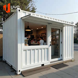ร้านกาแฟกลางแจ้งโครงสร้างเหล็กสำเร็จรูปคุณภาพสูง ดีไซน์ตู้คอนเทนเนอร์ดัดแปลงสำหรับขายส่ง เหมาะสำหรับร้านกาแฟ - Product Image 5