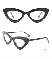 Gafas de Sol de Ojo de Gato con Marco Pequeño para Mujer, Diseño Delicado y Moderno de Estilo Europeo Americano, Monturas Modernas, Gafas Ópticas