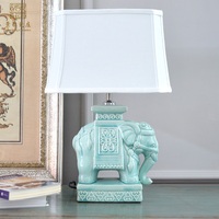 En gros rétro de luxe antique décoration de la maison éléphant lampe de table en céramique pour salon