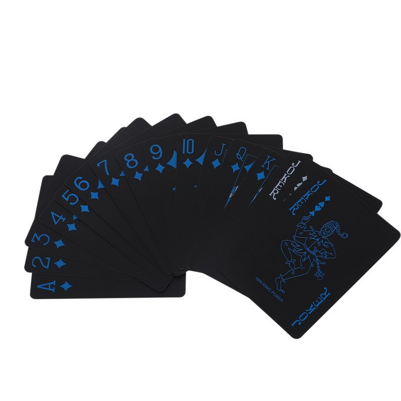 Blue-black plastic playing cards