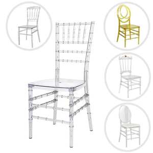Chaise Chiavari Napoleon pour mariages et événements, chaise de banquet Tiffany en acrylique transparent, fabriquée en plastique - Product Image 3