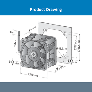 Ventilateur axial électrique ebmpapst 424JN 40x40x28mm 4028 24VDC 14250RPM 4.3W 31m3/h OEM/ODM - Product Image 4