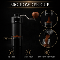 Moulin à café manuel de précision OEM ODM avec réglage numérique externe, broyage rapide et efficace, meule professionnelle 6 étoiles, vente en gros