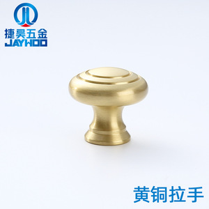 Jiehao Solid Brass Cabinet Knob Brushed Gold Finish Door Mount Hardware for Wardrobe Drawer - Product Image 4