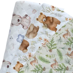 Autumn And Winter Air Layer Digital Printed Cotton Knitted Air Layer Fabric For Baby Sleeping Bag