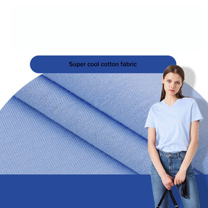 26s Super Cool Cotton Tissu uni respirant 100% coton respirant à simple face convient au tissu à manches courtes d'été - Product Image 2