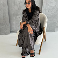 Hafizah 2026 Dubaï Luxe Multicolore Velours Brillant Abaya Ouverte Kimono Modeste
