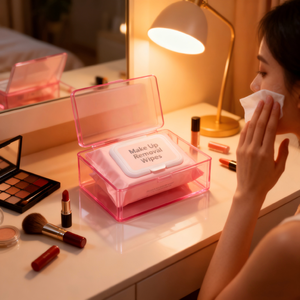 Lingettes démaquillantes en <span class=keywords><strong>coton</strong></span> féminines, fabricant OEM de marque privée, lingettes nettoyantes naturelles, douces, <span class=keywords><strong>sans</strong></span> alcool, biodégradables - Product Image 4