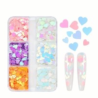 Nail Charms Glitter Heart Sequins Sticker Nail Decoration Colorful Heart Flakes Nail Art Supplies