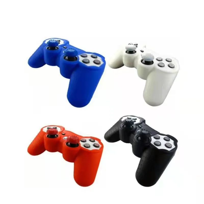 Cho PS2 điều khiển bảo vệ da Vỏ Silicone cao su Gamepad cho PS3 Joypad bảo vệ Bìa trường hợp