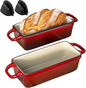 Marmite en <span class=keywords><strong>fonte</strong></span> émaillée 2-en-1 personnalisée avec couvercle, type <span class=keywords><strong>cocotte</strong></span> hollandaise, pour la cuisson de gâteaux et pains à la maison – Vente en gros directe usine - Product Image 1