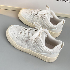 Casual <strong>Shoes</strong> Splicing Design Sense <strong>Shoes</strong> <strong>Women's</strong> Spring New Edition Leather White Thick Soled Sports And Leisure Board <strong>Shoes</strong>