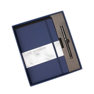 Juego de bolígrafo de lujo con impresión personalizada y cuaderno A5, caja de regalo, cubierta de cuero de capa superior, cuaderno de negocios promocional - Product Image 1