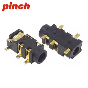 Connecteur audio Pj-327a à 5 broches plaqué or, montage en surface, isolation noire de 3,2 mm pour prise casque - Product Image 4