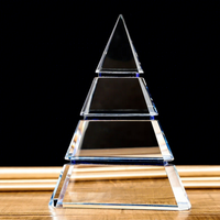 Trophée en cristal de haute qualité, pyramide, sur mesure, souvenir de réunion annuelle de l'entreprise, trophée en cristal de verre