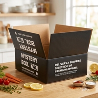 Cajas de Entrega de Cartón Corrugado con Logotipo Negro para Empaque de Ropa de Marca Premium