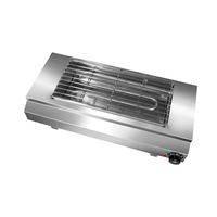 Grill électrique à raclette en acier inoxydable, petit barbecue électrique domestique multi-fonctions antiadhésif