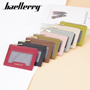 กระเป๋าใส่บัตรผู้หญิง Baellerry หนัง PU กระเป๋าใส่เหรียญแบบมีซิปขนาดเล็ก กระเป๋าสตางค์ใส่บัตรประชาชน แฟชั่นเรียบง่าย สีพื้น - Product Image 4