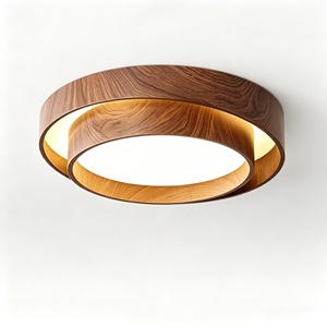 Plafonnier LED à spectre complet, protection oculaire, design anneau couleur grain de bois, anti-lumière bleue, Ra95, montage en surface pour chambre à coucher - Product Image 6