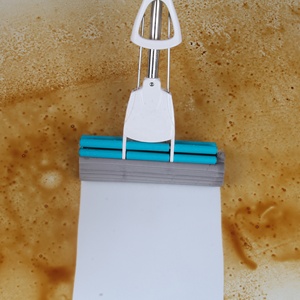 Fregona de esponja mágica de acero inoxidable Realida con función de borrador, fregona de esponja con escobilla de goma versátil para todos los tipos de limpieza de pisos - Product Image 2