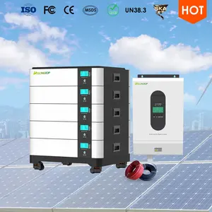 50kwh 40kwh 30kwh 20 kWh แบบเรียงซ้อนกันได้ติดผนังที่เก็บพลังงานในครัวเรือนแบตเตอรี่ Lifepo4พลังงานแสงอาทิตย์