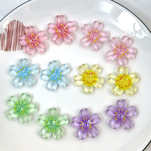 ดอกซากุระเรซิ่นสีสันสดใสใสๆ สำหรับทำเครื่องประดับ DIY ตกแต่งเคสมือถือ กิ๊บติดผม หรือของประดับตกแต่ง - Product Image 1