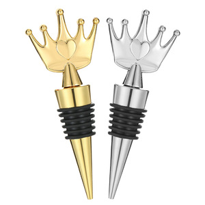 Crown <b>Wine</b> <b>Stopper</b> Gold And Silver Zinc Alloy Aluminum Alloy TPR Sealing Bottle <b>Stopper</b> For Wedding Party - Product Image 2
