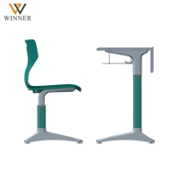 Ensemble de chaise et bureau double ergonomique de haute qualité, écologique et durable, avec tiroir, structure métallique, hauteur réglable pour l'école et la maison