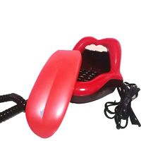 Nouveauté Sexy lèvres bouche téléphone filaire Mini téléphone fixe avec indicateur LED Audio/impulsion cadran langue étirement caractéristique
